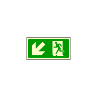 FLZ09a - Únikové schodiště vlevo dolů (EU - ČSN EN ISO 7010)